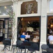 Outdoor dining at Oak & Poppy in Hampstead.