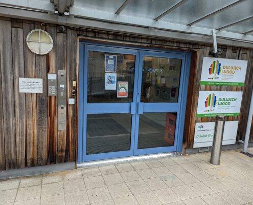 School entrance doors